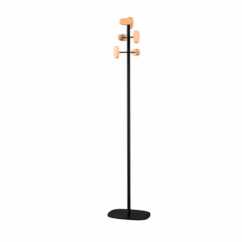 Portemanteau sur socle Sherwood - 6 patères bois