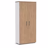 Armoire mélaminé Obade - h. 197 x l. 80 cm - 5 tablettes métal - portes battantes