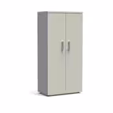 Armoire mélaminé Obade - h. 165 x l. 80 cm - 4 tablettes métal - portes battantes