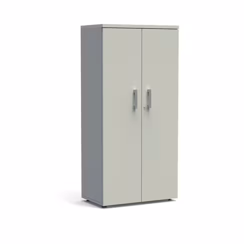 Armoire mélaminé Obade - h. 165 x l. 80 cm - 4 tablettes métal - portes battantes