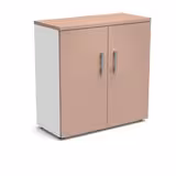 Armoire mélaminé Obade - h. 101 x l. 100 cm - 2 tablettes métal - portes battantes