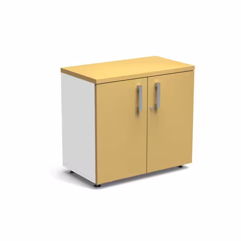 Armoire mélaminé Obade - h. 73 x l. 80 cm - 1 tablette métal - portes battantes