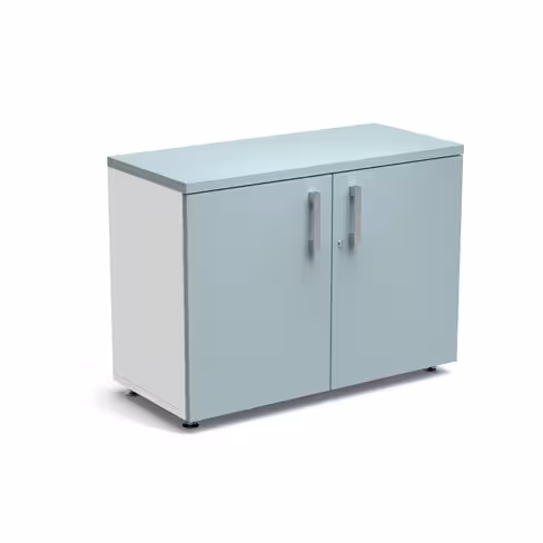 Armoire mélaminé Obade - h. 73 x l. 100 cm - 1 tablette métal - portes battantes