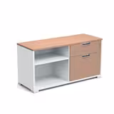 Armoire mélaminé Obade + - h. 61 x l. 120 cm - 1 tiroir plat + 1 tiroir dossiers suspendus + 2 niches