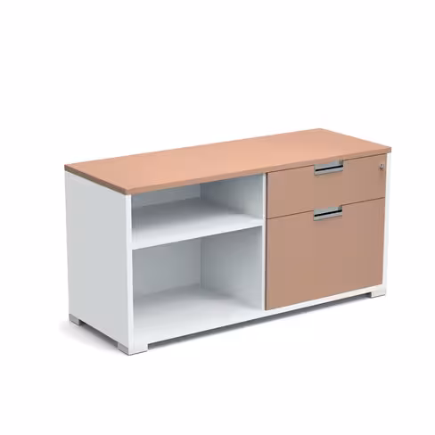 Armoire mélaminé Obade + - h. 61 x l. 120 cm - 1 tiroir plat + 1 tiroir dossiers suspendus + 2 niches