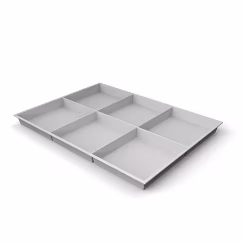 Plateau compartimenté 6 cases - 11,5 x 10,3 cm pour tiroir h. 3 cm