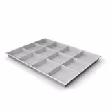 Plateau compartimenté 12 cases - 7,5 x 7,6 cm pour tiroir h. 3 cm