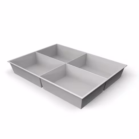 Plateau compartimenté 4 cases - 11,2 x 15,4 cm pour tiroir h. 6 cm