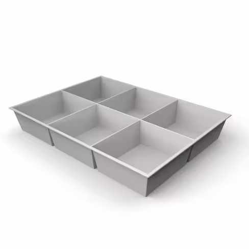 Plateau compartimenté 6 cases - 11,2 x 10 cm pour tiroir h. 6 cm