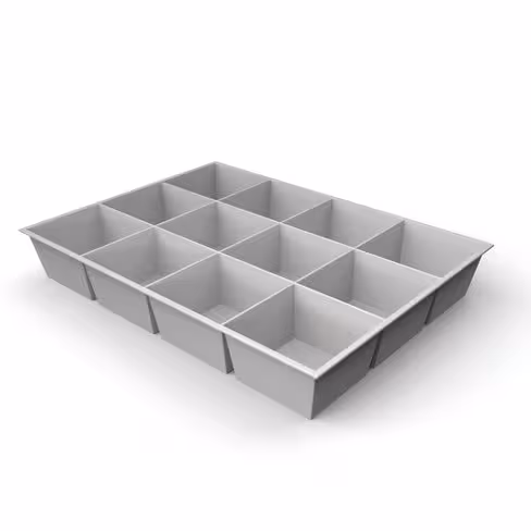 Plateau compartimenté 12 cases - 7,2 x 7,4 cm pour tiroir h. 6 cm