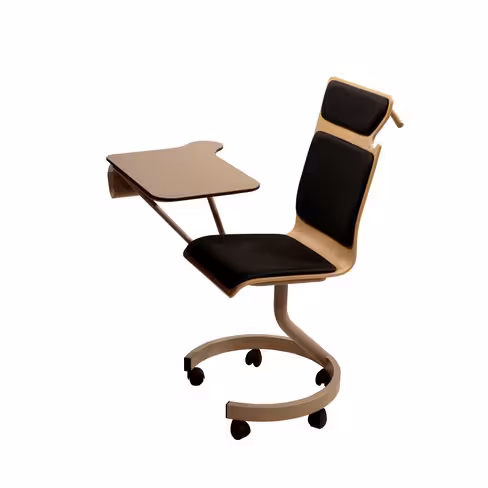 Siège Sofy+avec placets coloris noir assise et dossier - sur 5 roulettes - T6