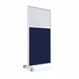 Cloison droite suivante KP - l. 81 x h. 160 cm - partie basse tissu partie haute polycarbonate - 1 pied s/ roulettes