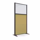 Cloison droite KP - l. 81 x h. 160 cm - bas tissu acoustique et haut polycarbonate - 2 pieds stabilisateurs