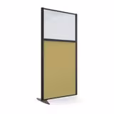 Cloison droite suivante KP - l. 81 x h. 160 cm - bas tissu acoustique et haut polycarbonate - 1 pied stabilisateur