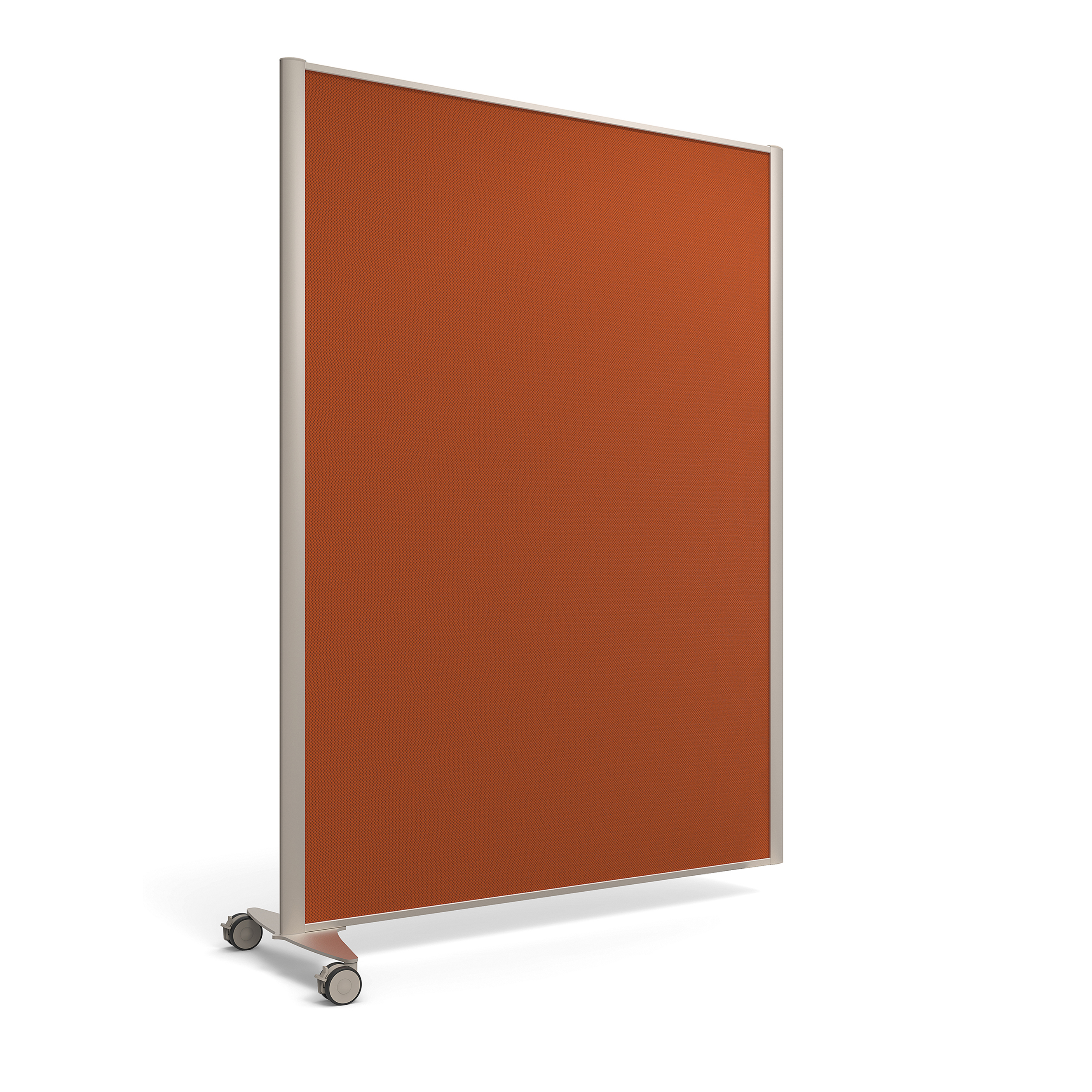 Cloison droite suivante KP - l. 122 x h. 160 cm - tissu acoustique - 1 pied sur roulettes