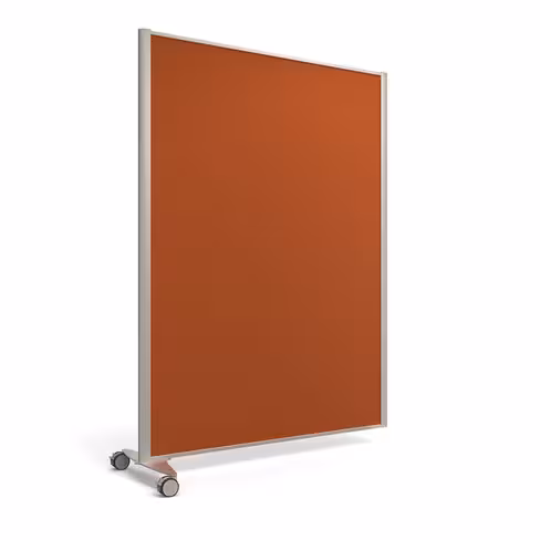 Cloison droite suivante KP - l. 122 x h. 160 cm - tissu acoustique - 1 pied sur roulettes