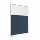 Cloison droite suivante KP - l. 122 x h. 160 cm - partie basse tissu et partie haute vitrée - 1 pied stabilisateur