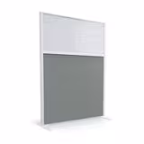 Cloison droite KP - l. 122 x h. 160 cm - bas tissu acoustique et haut polycarbonate - 2 pieds stabilisateurs