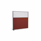 Cloison droite suivante KP - l. 163 x h. 160 cm - bas tissu et haut polycarbonate - 1 pied stabilisateur