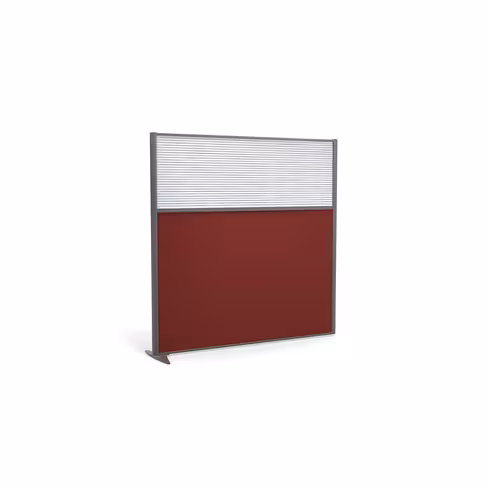 Cloison droite suivante KP - l. 163 x h. 160 cm - bas tissu et haut polycarbonate - 1 pied stabilisateur