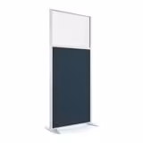 Cloison droite KP - l. 81 x h. 180 cm - partie basse tissu et partie haute vitrée - 2 pieds stabilisateurs