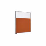 Cloison droite suivante KP - l. 163 x h. 180 cm - partie basse tissu et partie haute vitrée - 1 pied stabilisateur
