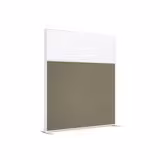 Cloison droite KP - l. 163 x h. 180 cm - bas tissu acoustique et haut polycarbonate - 2 pieds stabilisateurs