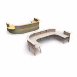 Banque d'accueil en U Obade - l. 443 x pr. 223 cm