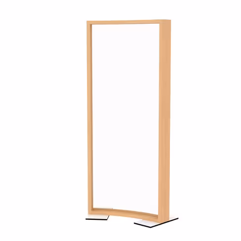 Cloison courbe EPM49B - polycarbonate transparent - l. 80 x h. 180 cm - avec pied