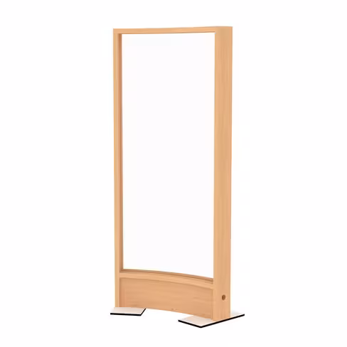 Cloison courbe EPM49B - polycarbonate transparent - l. 80 x h. 180 cm - électrifiée - avec pied