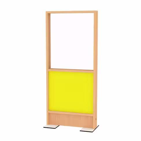 Cloison droite EPM49B - haut verre transparent et bas tissu - électrifiée - l. 80 x h. 180 cm - avec pied