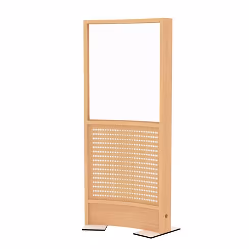 Cloison courbe EPM49B - haut polycarbonate transparent - électrifiée - l. 80 x h. 180 cm - avec pied