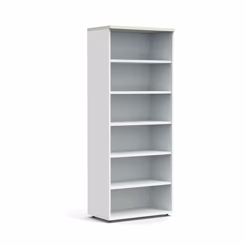 Bibliothèque ouverte mélaminé Obade - h. 197 x l. 80 cm - 5 tablettes mélaminé
