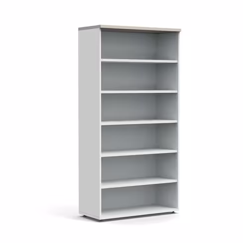 Bibliothèque ouverte mélaminé Obade - h. 197 x l. 100 cm - 5 tablettes mélaminé