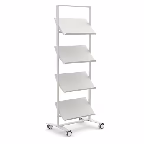 Présentoir sur roulettes Arnage - 4 tablettes - l. 71,5 cm