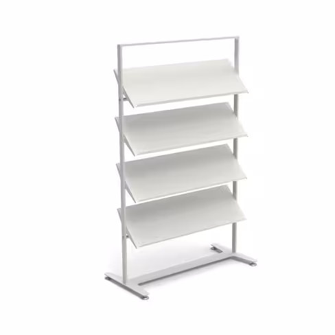 Présentoir sur vérins Arnage - 4 tablettes - l. 113 cm