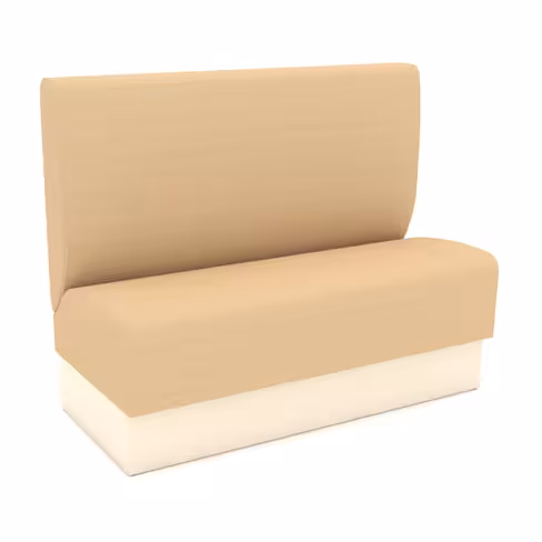 Banquette Iris - tissu enduit - structure panneaux de particules finition laquée - l. 140 x h. 110 x pr. 61 cm