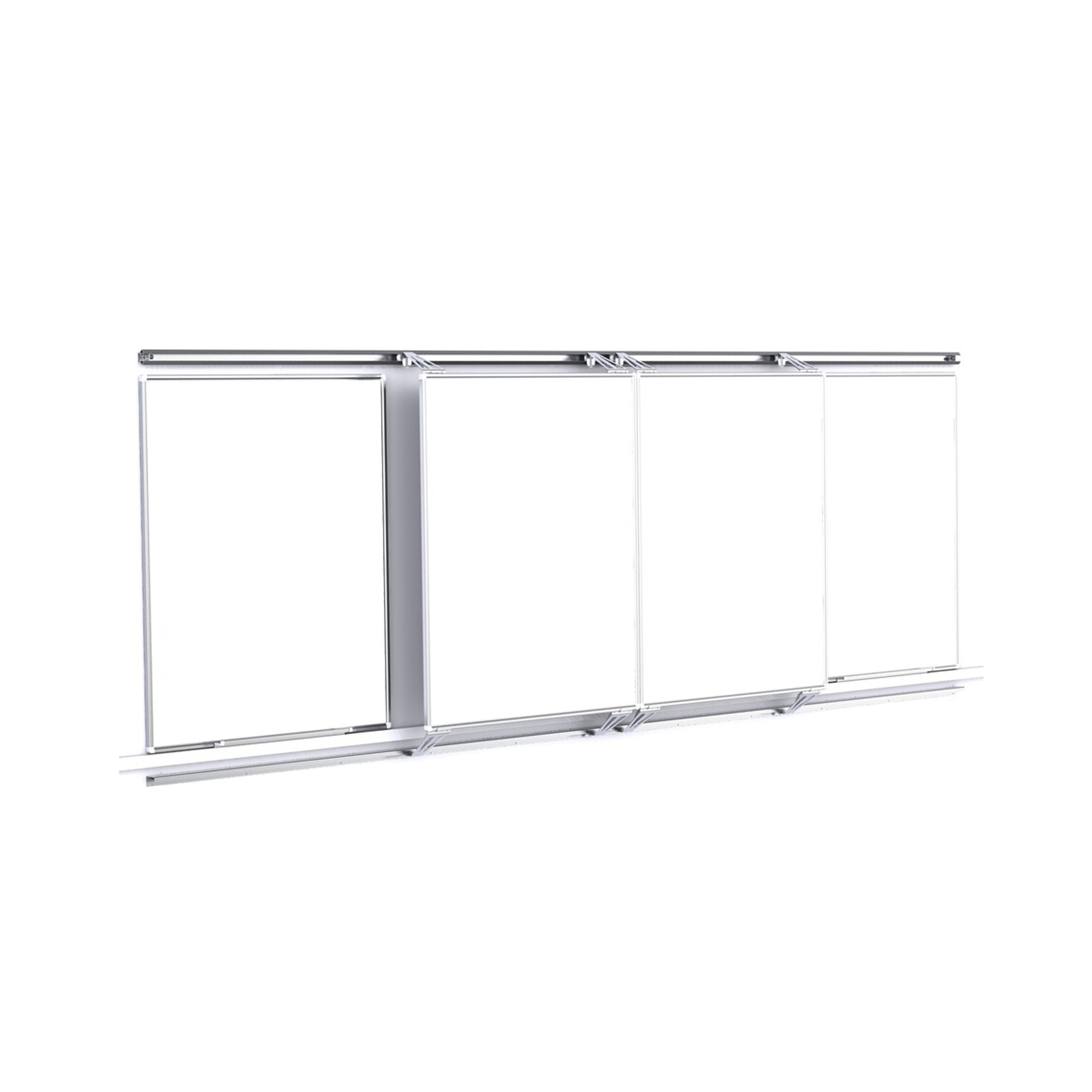 Structure générique - 2 tableaux fixes, 2 tableaux coulissants pour écran interactif de 55'' à 86''