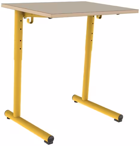 Table Polya 70x50 cm réglable - beige Pyla/jaune ducat - chants alaisés bois - piétement jaune ducat - par 2