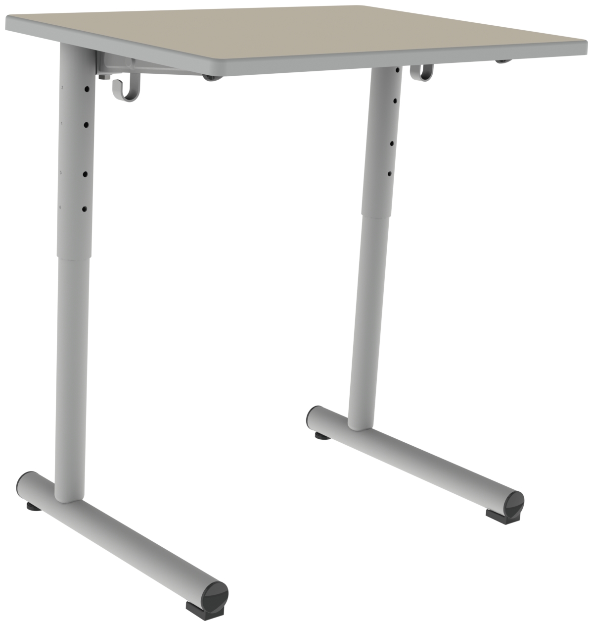 Table Polya 70x50 cm réglable - plateau coloris au choix - chants surmoulés - piétement coloris au choix - par 2