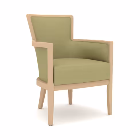 Fauteuil Mathurin - tissu enduit - structure hêtre massif - assise amovible