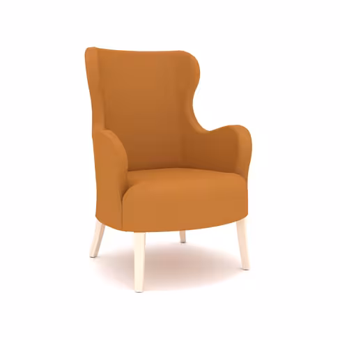 Fauteuil Barcelones - tissu enduit - structure hêtre massif - entièrement tapissé