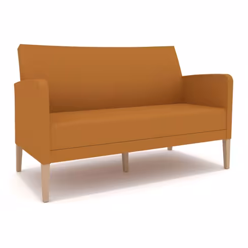 Canapé Aubain 3 places - assise et dossier tissu enduit - structure hêtre massif