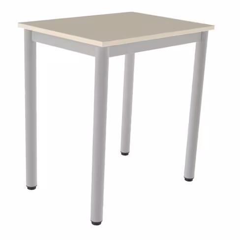 Table Carélie - 70 x 50 cm - mélaminé - beige Pyla/gris alu -taille 6 - lot de 2