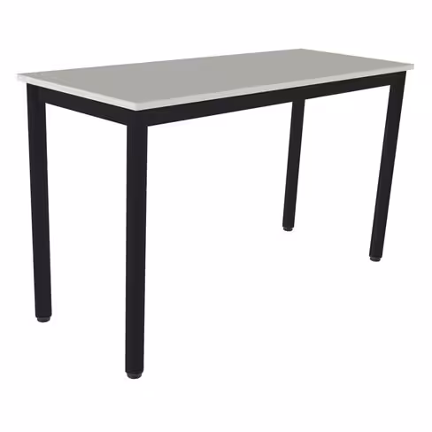 Table Carélie - 130 x 50 cm - mélaminé - gris nimbus/noir Pékin - taille 6 - lot de 2
