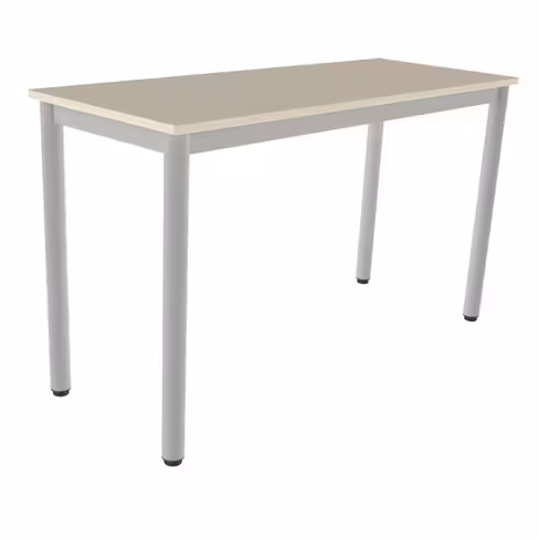 Table Carélie - 130 x 50 cm - mélaminé - beige Pyla/gris alu - taille 6 - lot de 2