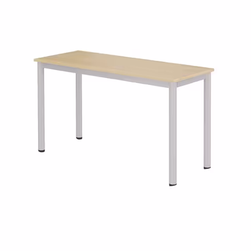 Table mobile Carelie 130 x 50 cm - mélaminé - 4 embouts avec roulettes et butées intégrées - taille 6 - lot de 2
