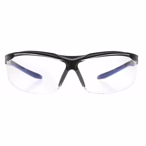 Lunette incolore Spectra - France sécurité - branches pivotantes et réglables - noir/bleu