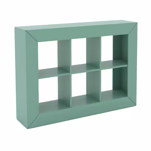 Bibliothèque Hugo - 6 cases - l. 138 x h. 100 x pr. 33 cm - structure en hêtre massif laqué