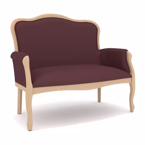 Canapé Louis - tissu enduit - structure hêtre massif teinté - assise amovible